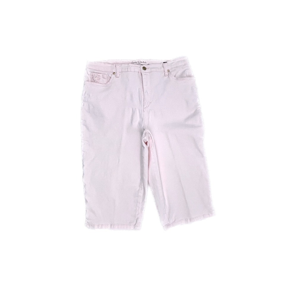 Gloria‎ Vanderbilt Amanda Embroidered Skimmer Women's size 16 Pink Jean Shorts